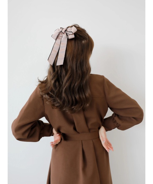 Areeam（アリーム）の「バイカラーリボンヘアカフ（ヘアゴム・レディース・ブラック/ピンク・FREE）」の3枚目の写真