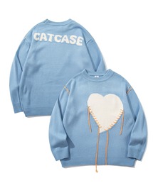 HOOK（フック）の「【HOOK】個性派・ハートステッチのスウェット風ニット (AW)（ニット/セーター）」