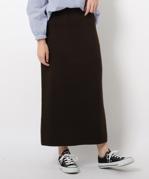 THE SHOP TK (ザ ショップ ティーケー )の「◆アンチピリングタイトニットスカート(スカート・レディース・ダークブラウン/ブルー/ライトベージュ・11/12)」の1枚目の写真
