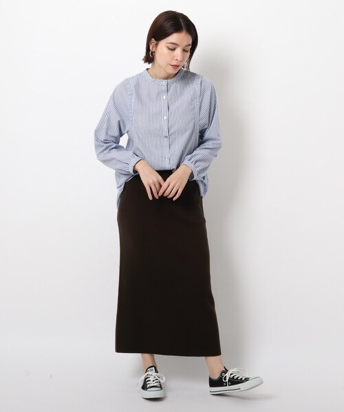 THE SHOP TK (ザ ショップ ティーケー )の「◆アンチピリングタイトニットスカート(スカート・レディース・ダークブラウン/ブルー/ライトベージュ・11/12)」の5枚目の写真