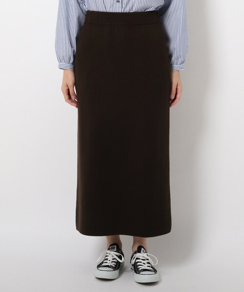 THE SHOP TK (ザ ショップ ティーケー )の「◆アンチピリングタイトニットスカート(スカート・レディース・ダークブラウン/ブルー/ライトベージュ・11/12)」の4枚目の写真