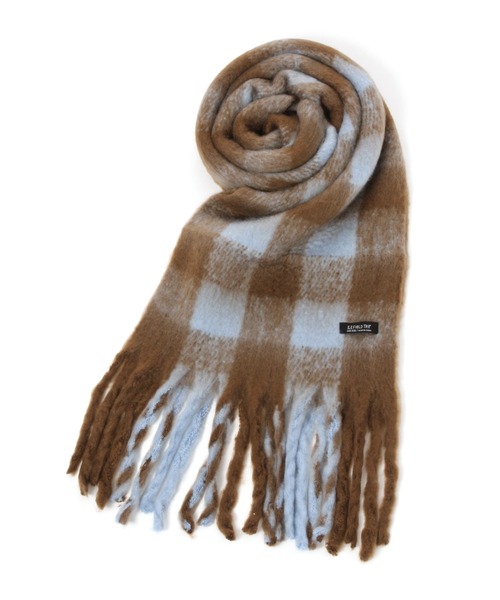 ALAND（エーランド）の「【UNISEX】3.3Field Trip／GINGHAMチェックマフラー 2257504（マフラー・レディース・ブラック/ブラウン・FREE）」の2枚目の写真