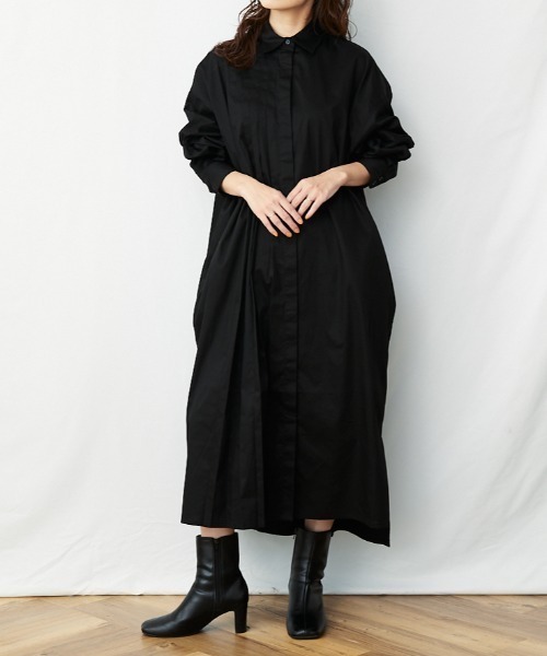 AZUL ENCANTO（アズールエンカント）の「アシメタックロングシャツワンピース（シャツワンピース・レディース・ホワイト/ブラック・FREE）」の7枚目の写真