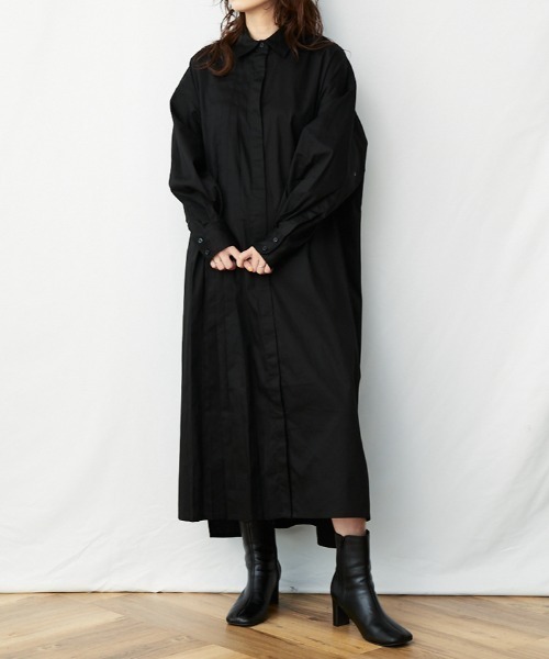 AZUL ENCANTO（アズールエンカント）の「アシメタックロングシャツワンピース（シャツワンピース・レディース・ホワイト/ブラック・FREE）」の16枚目の写真