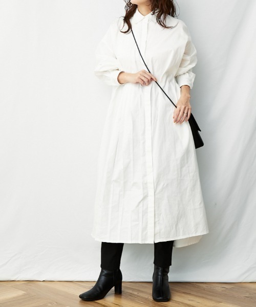 AZUL ENCANTO（アズールエンカント）の「アシメタックロングシャツワンピース（シャツワンピース・レディース・ホワイト/ブラック・FREE）」の17枚目の写真