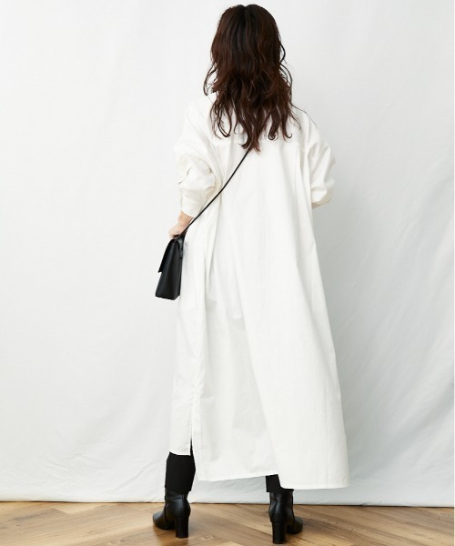 AZUL ENCANTO（アズールエンカント）の「アシメタックロングシャツワンピース（シャツワンピース・レディース・ホワイト/ブラック・FREE）」の9枚目の写真