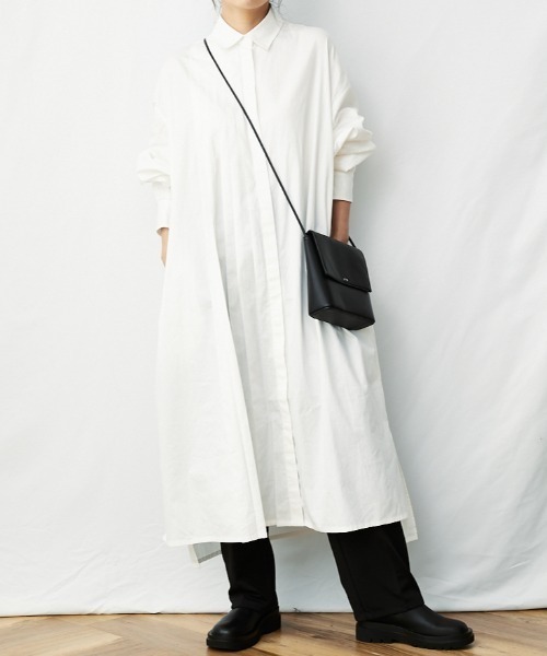 AZUL ENCANTO（アズールエンカント）の「アシメタックロングシャツワンピース（シャツワンピース・レディース・ホワイト/ブラック・FREE）」の18枚目の写真