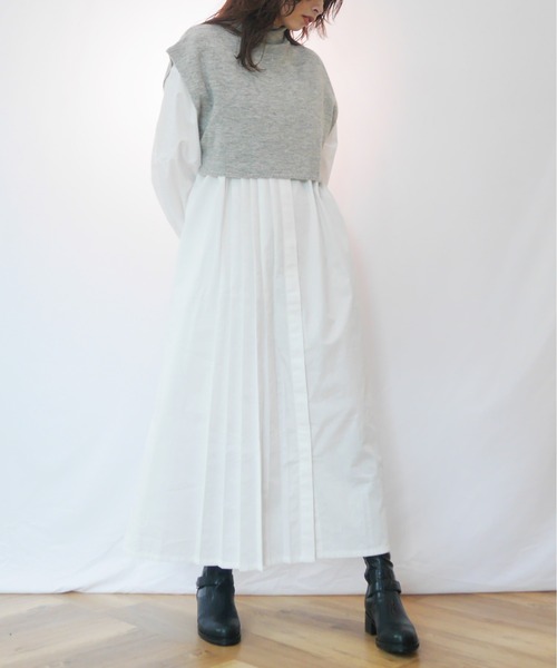 AZUL ENCANTO（アズールエンカント）の「アシメタックロングシャツワンピース（シャツワンピース・レディース・ホワイト/ブラック・FREE）」の19枚目の写真