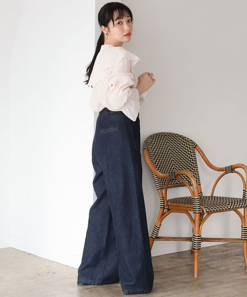 BeAMS DOT（ビームスドット）の「【WEB限定】BeAMS DOT / 楊柳 フリルブラウス（シャツ/ブラウス・レディース・レッド系その他2/ネイビー・FREE）」の10枚目の写真