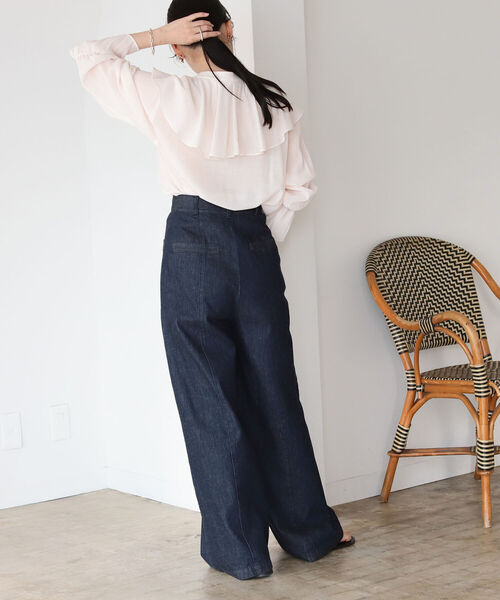 BeAMS DOT（ビームスドット）の「【WEB限定】BeAMS DOT / 楊柳 フリルブラウス（シャツ/ブラウス・レディース・レッド系その他2/ネイビー・FREE）」の11枚目の写真