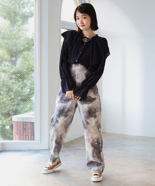 BeAMS DOT（ビームスドット）の「【WEB限定】BeAMS DOT / 楊柳 フリルブラウス（シャツ/ブラウス・レディース・レッド系その他2/ネイビー・FREE）」の18枚目の写真