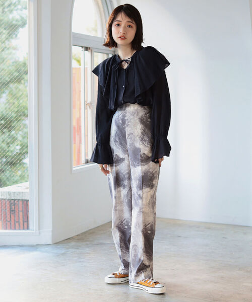 BeAMS DOT（ビームスドット）の「【WEB限定】BeAMS DOT / 楊柳 フリルブラウス（シャツ/ブラウス・レディース・レッド系その他2/ネイビー・FREE）」の19枚目の写真