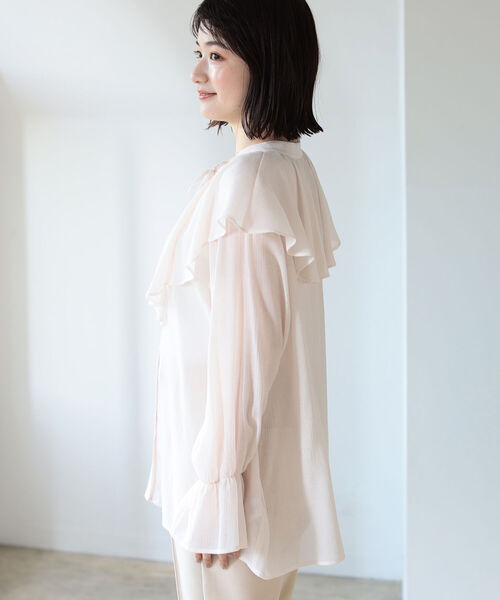 BeAMS DOT（ビームスドット）の「【WEB限定】BeAMS DOT / 楊柳 フリルブラウス（シャツ/ブラウス・レディース・レッド系その他2/ネイビー・FREE）」の22枚目の写真