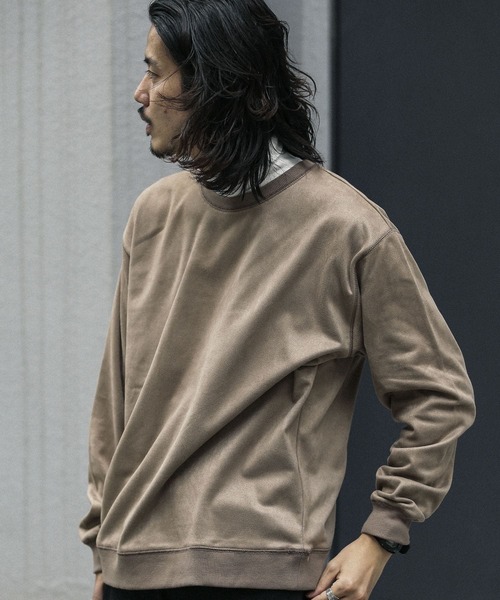 URBAN RESEARCH Sonny Label(アーバンリサーチサニーレーベル)の「フェイクスエード裏フリースプルオーバー(スウェット・メンズ・ライトグレー/ピンク/モカ/ライトカーキ・MEDIUM/LARGE)」の3枚目の写真