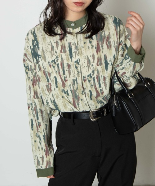 WEGO(ウィゴー)の「WEGO/【WEB限定】パイピングバンドカラーシャツ(シャツ/ブラウス・レディース・その他1/その他2/その他3・FREE)」の3枚目の写真