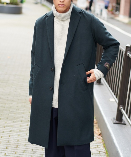 CIAOPANIC(チャオパニック)の「【RAXA/ラシャ】NOBILIA メルトンシングルチェスターコート(チェスターコート・メンズ・チャコールグレー/ブラック/ダークグリーン・MEDIUM/LARGE)」の3枚目の写真