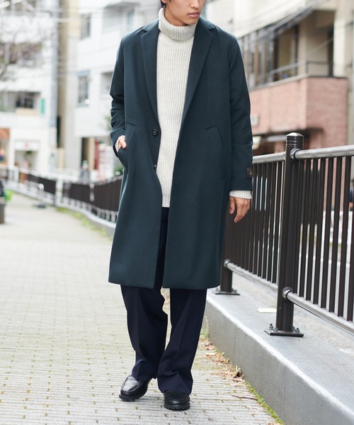 CIAOPANIC(チャオパニック)の「【RAXA/ラシャ】NOBILIA メルトンシングルチェスターコート(チェスターコート・メンズ・チャコールグレー/ブラック/ダークグリーン・MEDIUM/LARGE)」の20枚目の写真