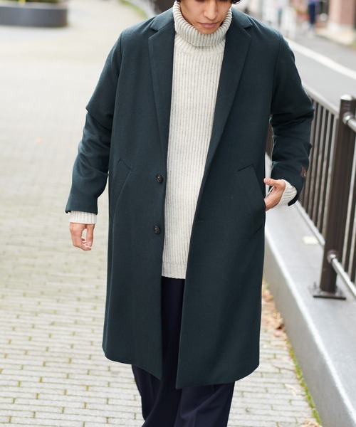 CIAOPANIC(チャオパニック)の「【RAXA/ラシャ】NOBILIA メルトンシングルチェスターコート(チェスターコート・メンズ・チャコールグレー/ブラック/ダークグリーン・MEDIUM/LARGE)」の17枚目の写真