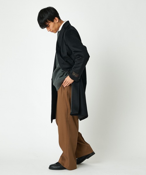 CIAOPANIC(チャオパニック)の「【RAXA/ラシャ】NOBILIA メルトンシングルチェスターコート(チェスターコート・メンズ・チャコールグレー/ブラック/ダークグリーン・MEDIUM/LARGE)」の7枚目の写真