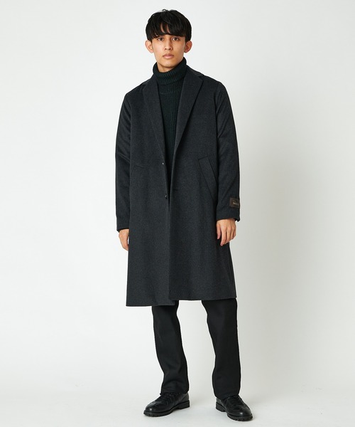 CIAOPANIC(チャオパニック)の「【RAXA/ラシャ】NOBILIA メルトンシングルチェスターコート(チェスターコート・メンズ・チャコールグレー/ブラック/ダークグリーン・MEDIUM/LARGE)」の10枚目の写真