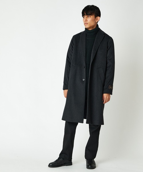 CIAOPANIC(チャオパニック)の「【RAXA/ラシャ】NOBILIA メルトンシングルチェスターコート(チェスターコート・メンズ・チャコールグレー/ブラック/ダークグリーン・MEDIUM/LARGE)」の11枚目の写真