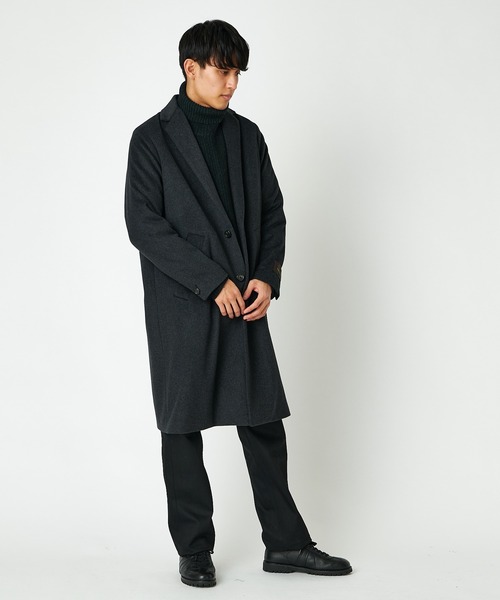CIAOPANIC(チャオパニック)の「【RAXA/ラシャ】NOBILIA メルトンシングルチェスターコート(チェスターコート・メンズ・チャコールグレー/ブラック/ダークグリーン・MEDIUM/LARGE)」の13枚目の写真