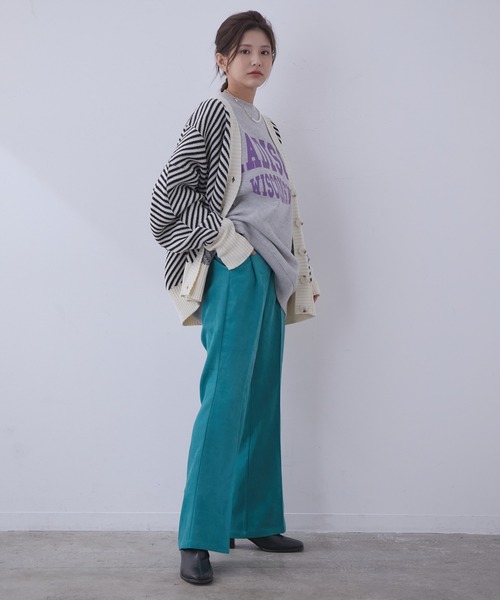 vis-`a-vis（ビサビ）の「【WEB限定】マストトレンド！へリンボーンバイカラーカーディガン（カーディガン/ボレロ・レディース・ベージュ/ブルー系その他4/ブラック・FREE）」の6枚目の写真