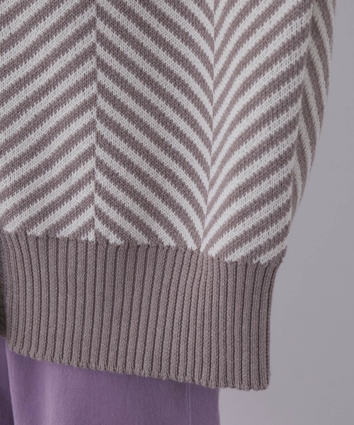 vis-`a-vis（ビサビ）の「【WEB限定】マストトレンド！へリンボーンバイカラーカーディガン（カーディガン/ボレロ・レディース・ベージュ/ブルー系その他4/ブラック・FREE）」の19枚目の写真