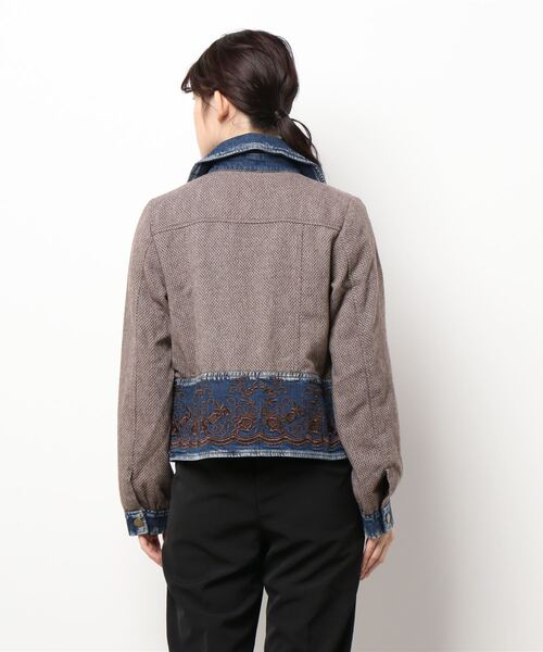 axes femme（アクシーズファム）の「ツィード×デニムＪＫＴ（デニムジャケット・レディース・ブラック/インディゴブルー・MEDIUM）」の4枚目の写真