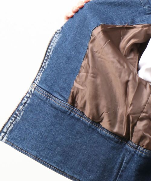 axes femme（アクシーズファム）の「ツィード×デニムＪＫＴ（デニムジャケット・レディース・ブラック/インディゴブルー・MEDIUM）」の3枚目の写真