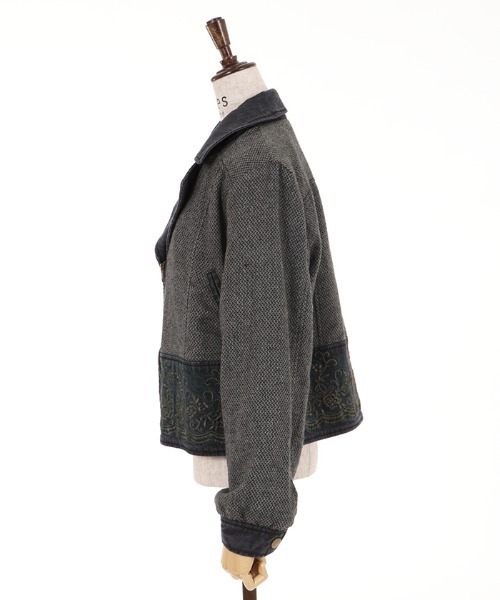 axes femme（アクシーズファム）の「ツィード×デニムＪＫＴ（デニムジャケット・レディース・ブラック/インディゴブルー・MEDIUM）」の13枚目の写真
