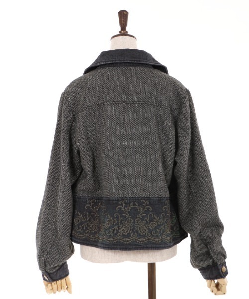 axes femme（アクシーズファム）の「ツィード×デニムＪＫＴ（デニムジャケット・レディース・ブラック/インディゴブルー・MEDIUM）」の12枚目の写真