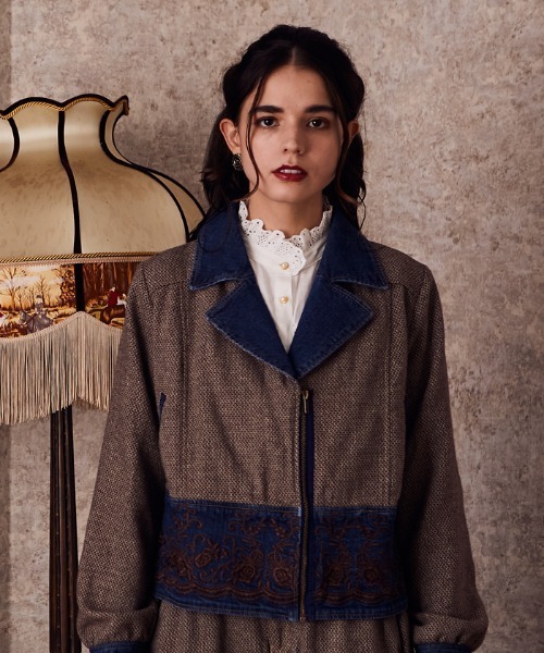 axes femme（アクシーズファム）の「ツィード×デニムＪＫＴ（デニムジャケット・レディース・ブラック/インディゴブルー・MEDIUM）」の15枚目の写真