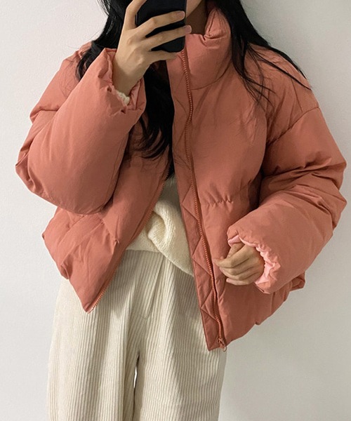 Doula Doula（ドゥーラドゥーラ）の「クロップド丈エコダウンジャケット（ブルゾン・レディース・ベージュ/グレー/オレンジ・FREE）」の7枚目の写真