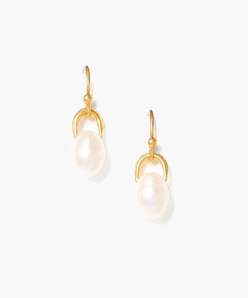CHAN LUU(チャンルー)の「パール ゴールド ピアス EG-5448(ピアス(両耳用)・レディース・ホワイト/ブラウン・フリー)」の2枚目の写真