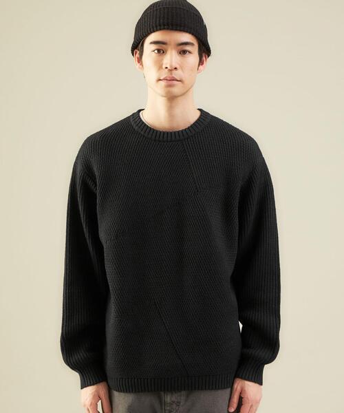 green label relaxing（グリーンレーベルリラクシング）の「フォークランドウール キリカエ クルーネック ニット（ニット/セーター・メンズ・ホワイト/ブラック・S/M/L/XL）」の10枚目の写真