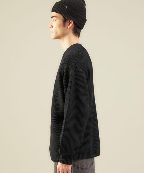 green label relaxing（グリーンレーベルリラクシング）の「フォークランドウール キリカエ クルーネック ニット（ニット/セーター・メンズ・ホワイト/ブラック・S/M/L/XL）」の8枚目の写真