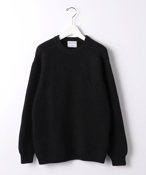 green label relaxing（グリーンレーベルリラクシング）の「フォークランドウール キリカエ クルーネック ニット（ニット/セーター・メンズ・ホワイト/ブラック・S/M/L/XL）」の7枚目の写真