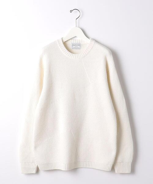 green label relaxing（グリーンレーベルリラクシング）の「フォークランドウール キリカエ クルーネック ニット（ニット/セーター・メンズ・ホワイト/ブラック・S/M/L/XL）」の15枚目の写真