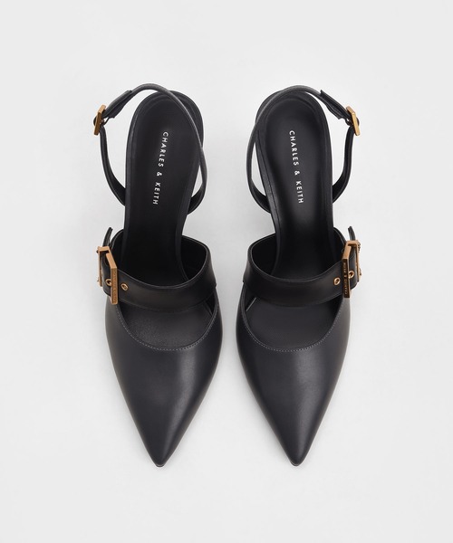 CHARLES & KEITH（チャールズ & キース）の「バックルド スリングバックパンプス / Buckled Slingback Pumps（パンプス・レディース・オフホワイト/ダークブルー・22.5cm/23cm/23.5cm/24.5cm/25cm/25.5cm/22cm）」の11枚目の写真