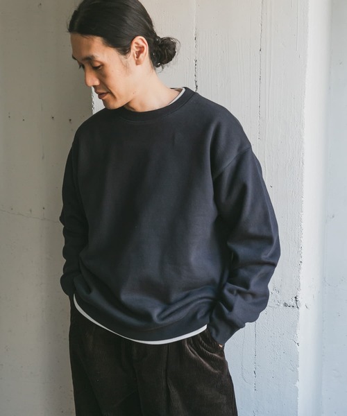 URBAN RESEARCH DOORS（アーバンリサーチドアーズ）の「裏起毛クルーネックプルオーバースウェット（スウェット・メンズ・ブラック/ブルー/モカ/ホワイト系その他・40/38）」の14枚目の写真