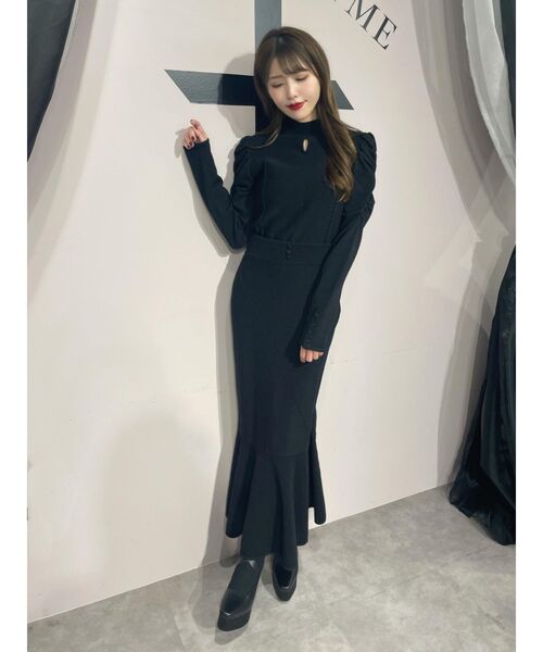 EATME（イートミー）の「クロスケーブルニットスカート（セットアップ可能）（スカート・レディース・ブラック/ブルー/ベージュ/グレー・FREE）」の20枚目の写真