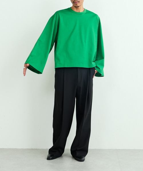 Lui's（ルイス）の「ウォームワイドストレートパンツ（スラックス・メンズ・ブラック/ブラウン/グリーン・SMALL/MEDIUM）」の7枚目の写真