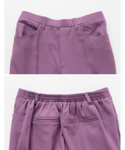 Re:EDIT（リエディ）の「[低身長サイズ有][保湿]潤って暖かい裏微起毛リサイクルセンタースリットテーパードパンツ（その他パンツ・レディース・アイボリー/ラベンダー/ブラック/ブルー/ピンク/グリーン/ブラウン・AS/LARGE/AL/MEDIUM/SMALL/AM）」の15枚目の写真