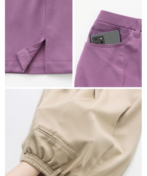 Re:EDIT（リエディ）の「[低身長サイズ有][保湿]潤って暖かい裏微起毛リサイクルセンタースリットテーパードパンツ（その他パンツ・レディース・アイボリー/ラベンダー/ブラック/ブルー/ピンク/グリーン/ブラウン・AS/LARGE/AL/MEDIUM/SMALL/AM）」の16枚目の写真