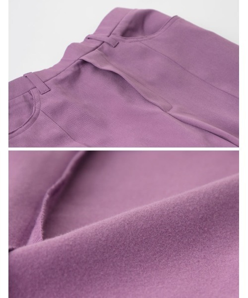 Re:EDIT（リエディ）の「[低身長サイズ有][保湿]潤って暖かい裏微起毛リサイクルセンタースリットテーパードパンツ（その他パンツ・レディース・アイボリー/ラベンダー/ブラック/ブルー/ピンク/グリーン/ブラウン・AS/LARGE/AL/MEDIUM/SMALL/AM）」の8枚目の写真