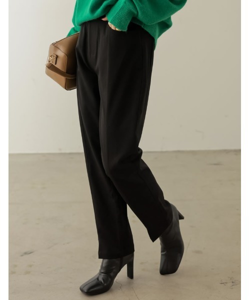 Re:EDIT（リエディ）の「[低身長サイズ有][保湿]潤って暖かい裏微起毛リサイクルセンタースリットテーパードパンツ（その他パンツ・レディース・アイボリー/ラベンダー/ブラック/ブルー/ピンク/グリーン/ブラウン・AS/LARGE/AL/MEDIUM/SMALL/AM）」の17枚目の写真