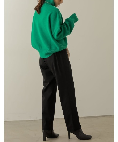 Re:EDIT（リエディ）の「[低身長サイズ有][保湿]潤って暖かい裏微起毛リサイクルセンタースリットテーパードパンツ（その他パンツ・レディース・アイボリー/ラベンダー/ブラック/ブルー/ピンク/グリーン/ブラウン・AS/LARGE/AL/MEDIUM/SMALL/AM）」の18枚目の写真