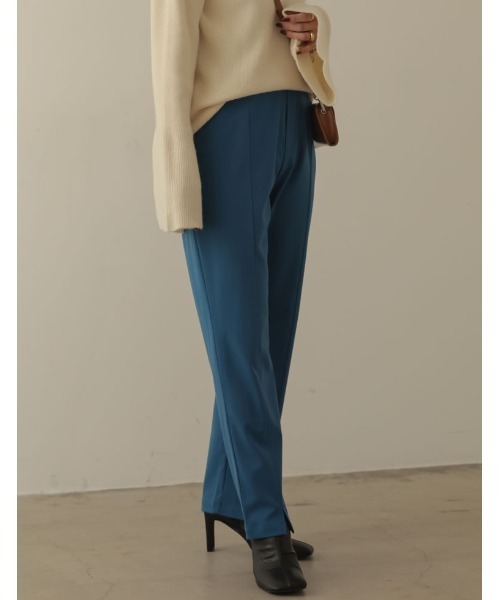 Re:EDIT（リエディ）の「[低身長サイズ有][保湿]潤って暖かい裏微起毛リサイクルセンタースリットテーパードパンツ（その他パンツ・レディース・アイボリー/ラベンダー/ブラック/ブルー/ピンク/グリーン/ブラウン・AS/LARGE/AL/MEDIUM/SMALL/AM）」の22枚目の写真