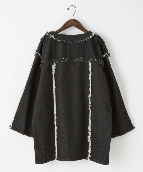 byYOUANCE（バイユアンス）の「フリンジデニムジャケット（デニムジャケット・レディース・ブラック/インディゴブルー/その他1・FREE）」の7枚目の写真